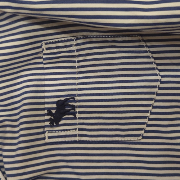 Two Girls Abercrombie Kids XL Button down Striped Shirts Navy Pink - Picture 3 of 5